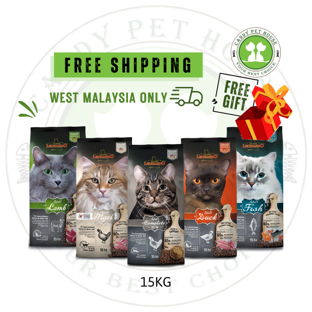 (FREE SHIPMENT) Leonardo Adult Cat Dry Food Full Range ( 15kg