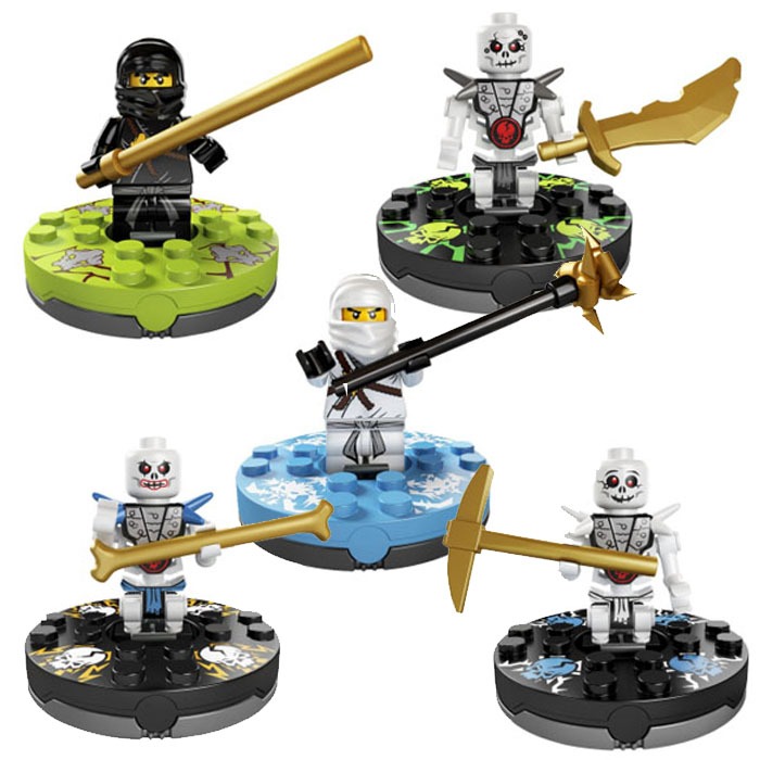 BELA Ninjago Limited Edition 5 In 1 Ninja Minifigures Spinner Set Combo ...