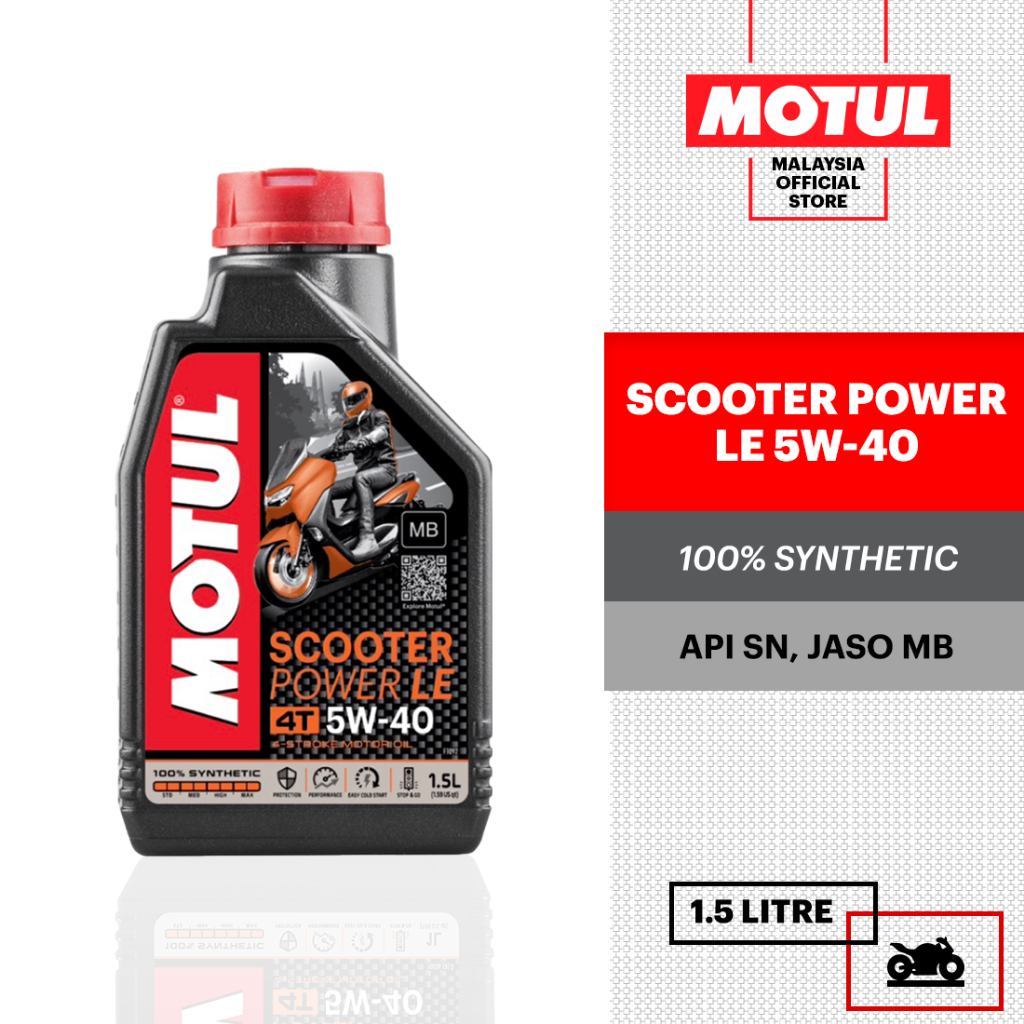MOTUL Scooter Power LE 4T 5W40 Synthetic Engine Oil (1.5L)