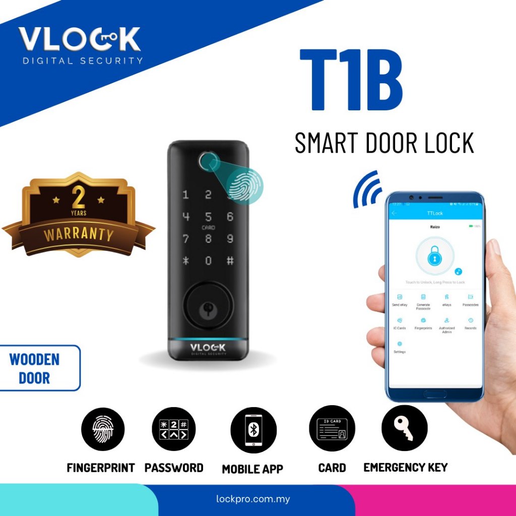Bluetooth Smart Lock VLock T1B-TTB Smart Lock | Shopee Malaysia