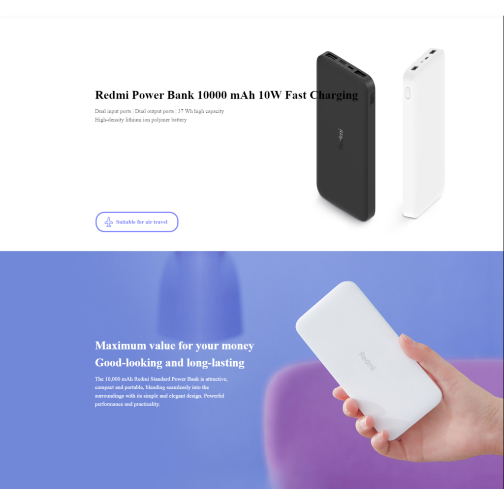 Xiaomi Redmi Powerbank 10000mAh /PB100LZM Original Xiaomi Powerbank ...