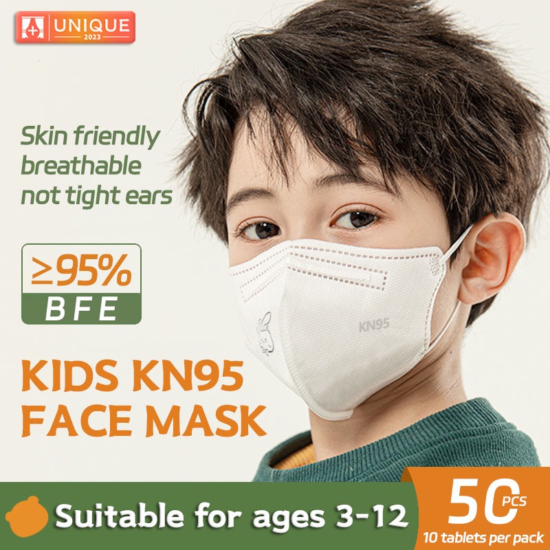 KN95 50PCS Face Mask for Kids Children Mask Medical Masks Protection