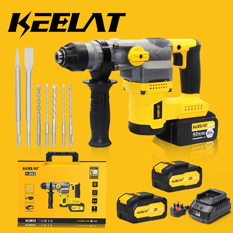 KEELAT KWHD002 20V 3 Model Cordless Rotary Impact Hammer Drill Heavy ...