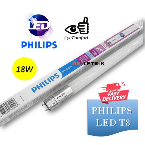 20pcs) PHILIPS 4Ft 18W Ecofit T8 LED Tube Daylight Built in Starter  Kalimantang Led Lampu Ceiling SIRIM Approved