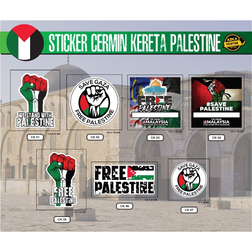 Sticker Cermin Kereta Palestine FREE PALESTINE / SAVE GAZA | Shopee ...