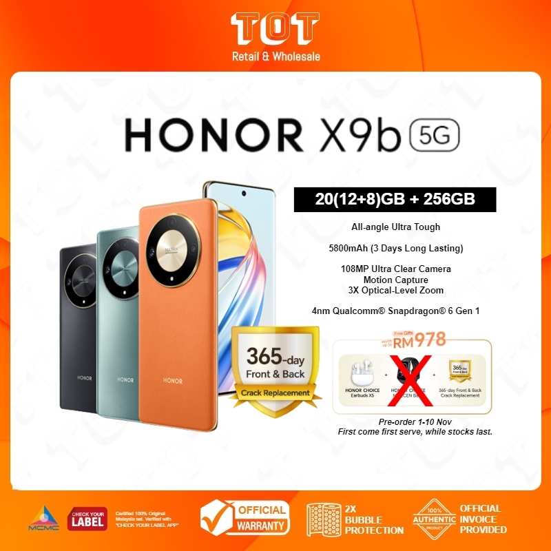 HONOR X9b 5G (12+8GB RAM + 256GB ROM) 6.78" AMOLED L All-angle Ultra ...