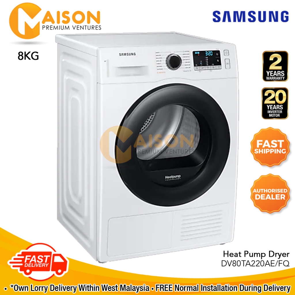 Samsung Heat Pump Dryer 9KG / 8KG DV90T8240SX/DV90T6240LH/DV80TA220AE