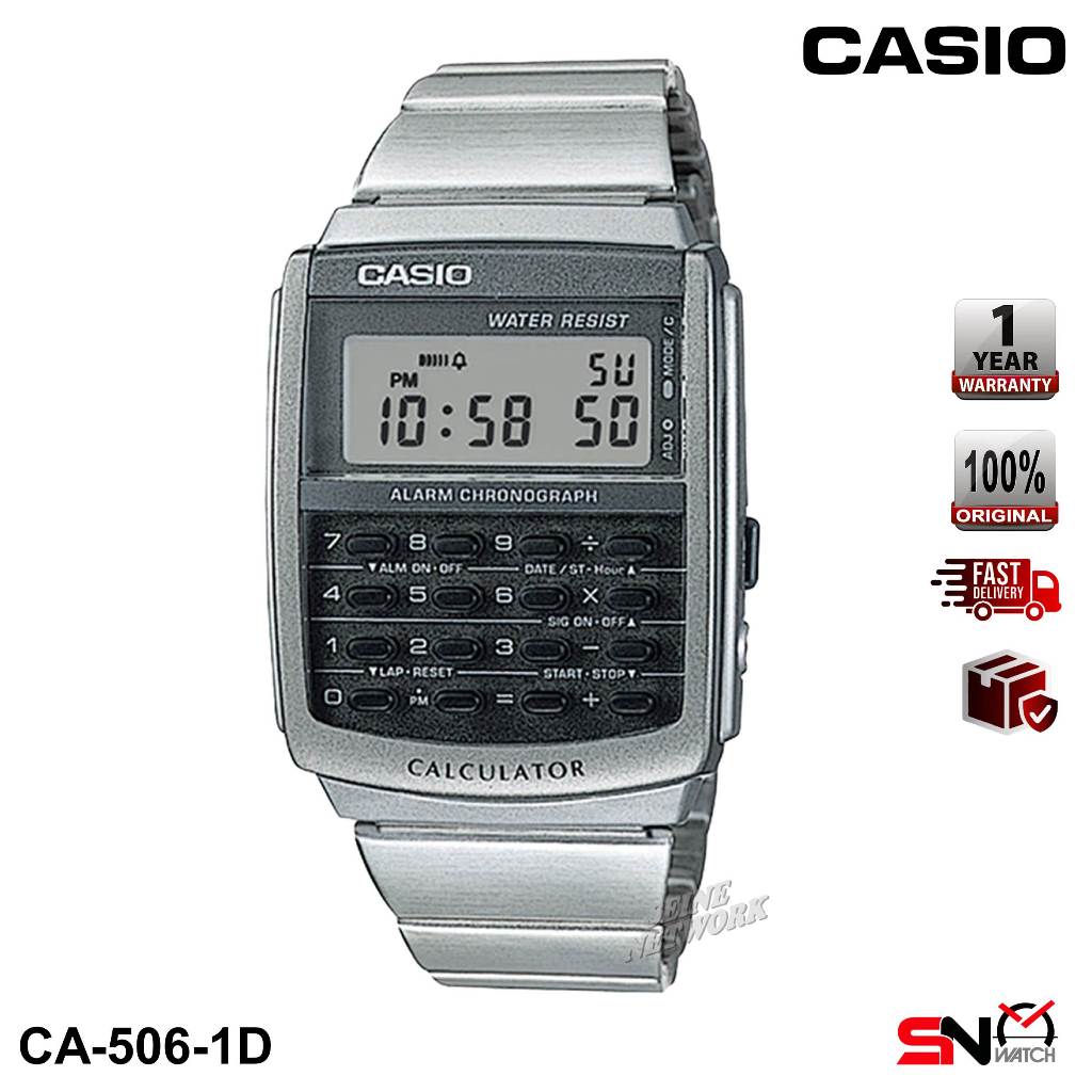 Casio Unisex Calculator Watch Digital Stainless Steel Band Jam Tangan Unisex CA 506 CA 506B CA 506G Shopee Malaysia