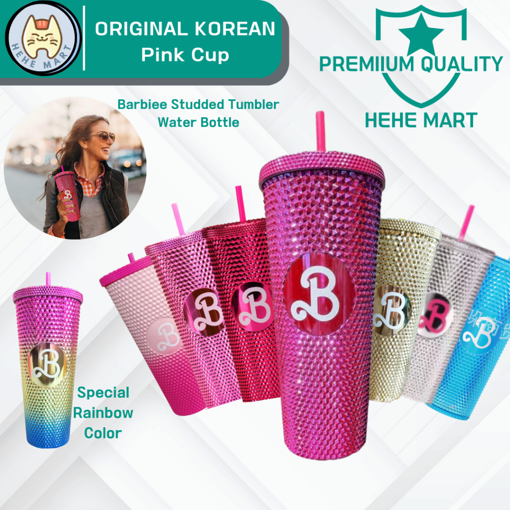 DAPHNEHOME ORIGINAL KOREAN Pink Cup Barbiee Studded Tumbler Barbies