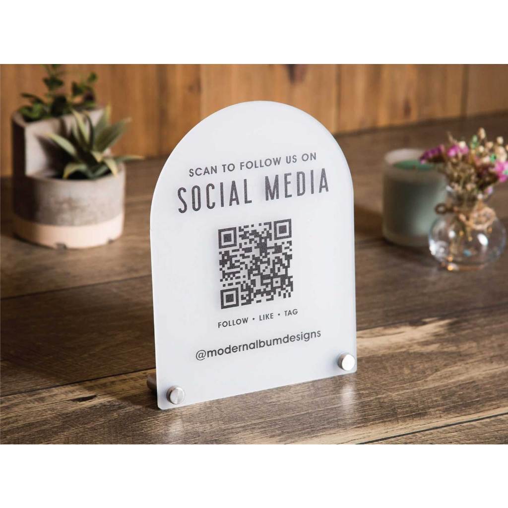 QR Code Social Media Sign - Custom Social Media Scan QR Cod Acrylic ...