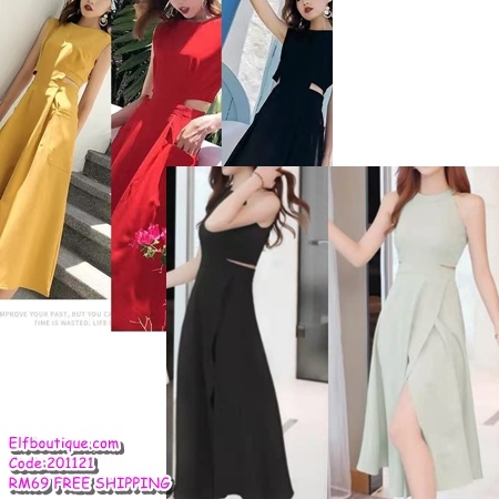 READY STOCK FREE SHIPPING Woman Sexy Elegant Sleeveless Round Neck Slim ...