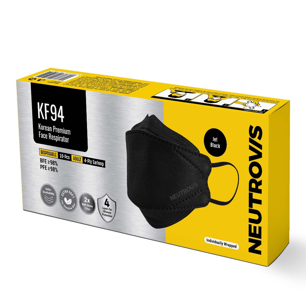 Neutrovis KF94 Korea Premium Respirator Jet Black Shopee Malaysia