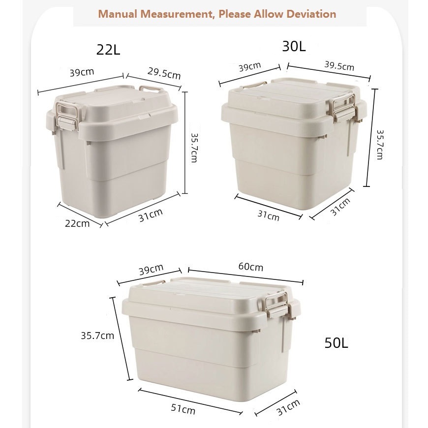 18L/22L Camping Storage Box Multipurpose Portable Steady Heavy Duty ...