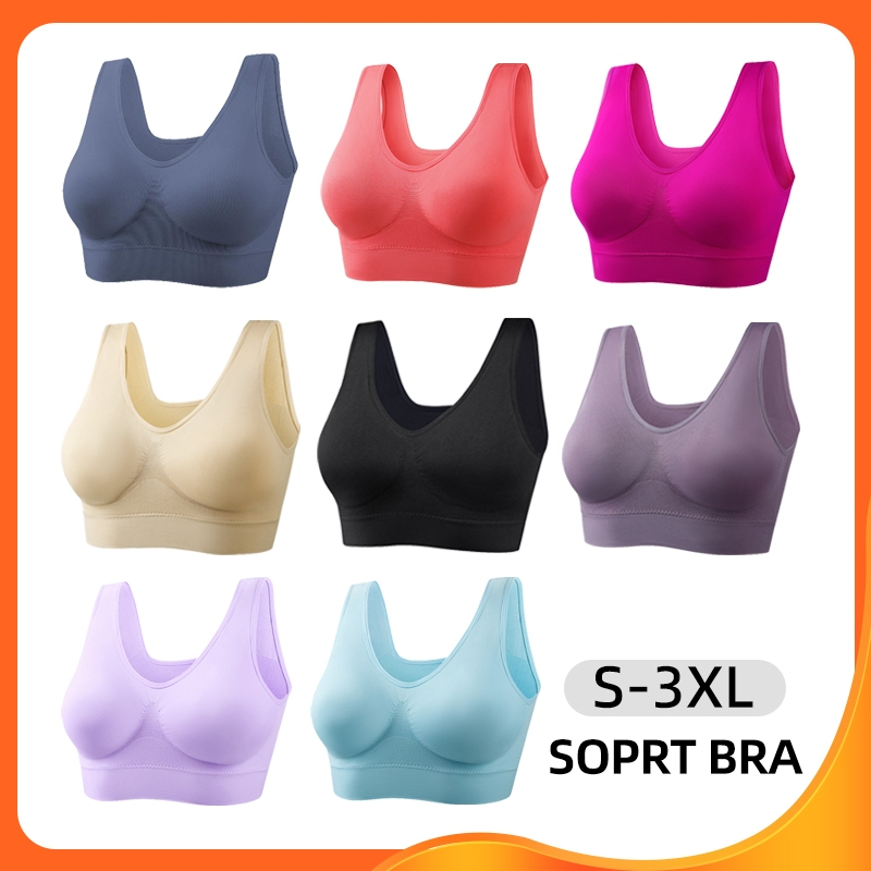 Sports Bra with Padded Bras Seamless Breathable Yoga Training Gym Woman ...