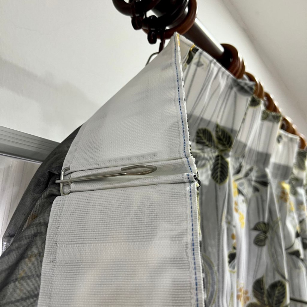 Anak Langsir Corak Daun Pelmet Langsir Dapur Short Curtain Rod Pocket