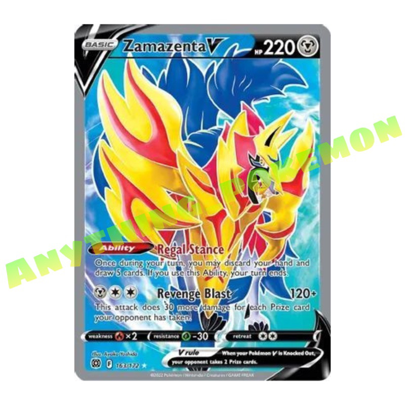 Pokemon Card - Zamazenta V (163/172) - Full Art Ultra Rare - Sword ...