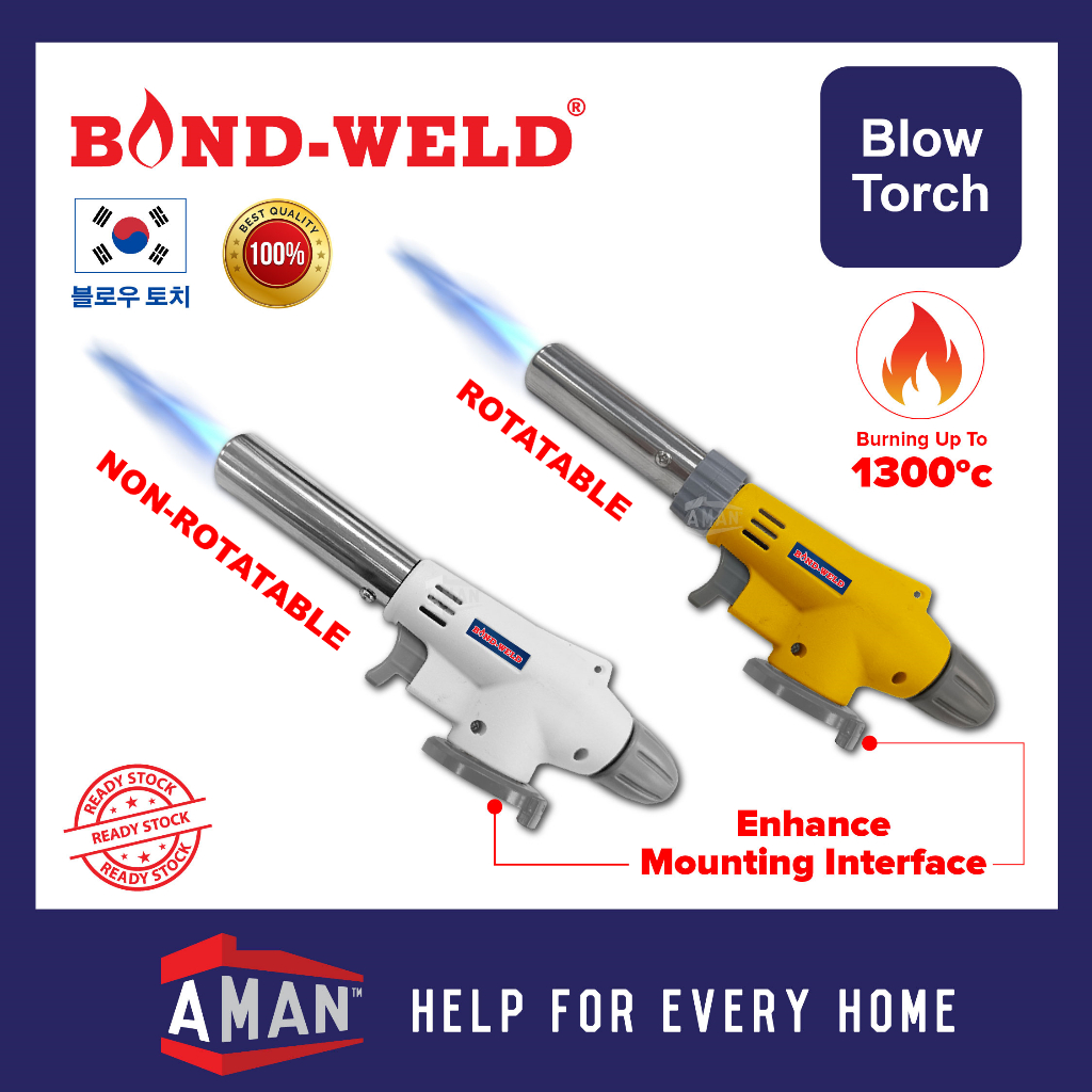 BOND WELD Blow Torch Gas Torch Gun Butane Burner Flaming Thrower