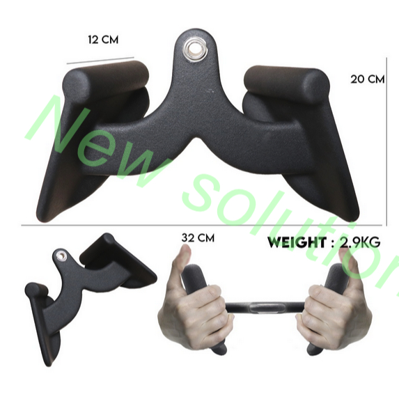 Fitness DIY Pulley Cable Attachments Handles Biceps Triceps Back Blaster  T-Bar Lat Pull Down Rowing Bar Ergonomic Hand Grip