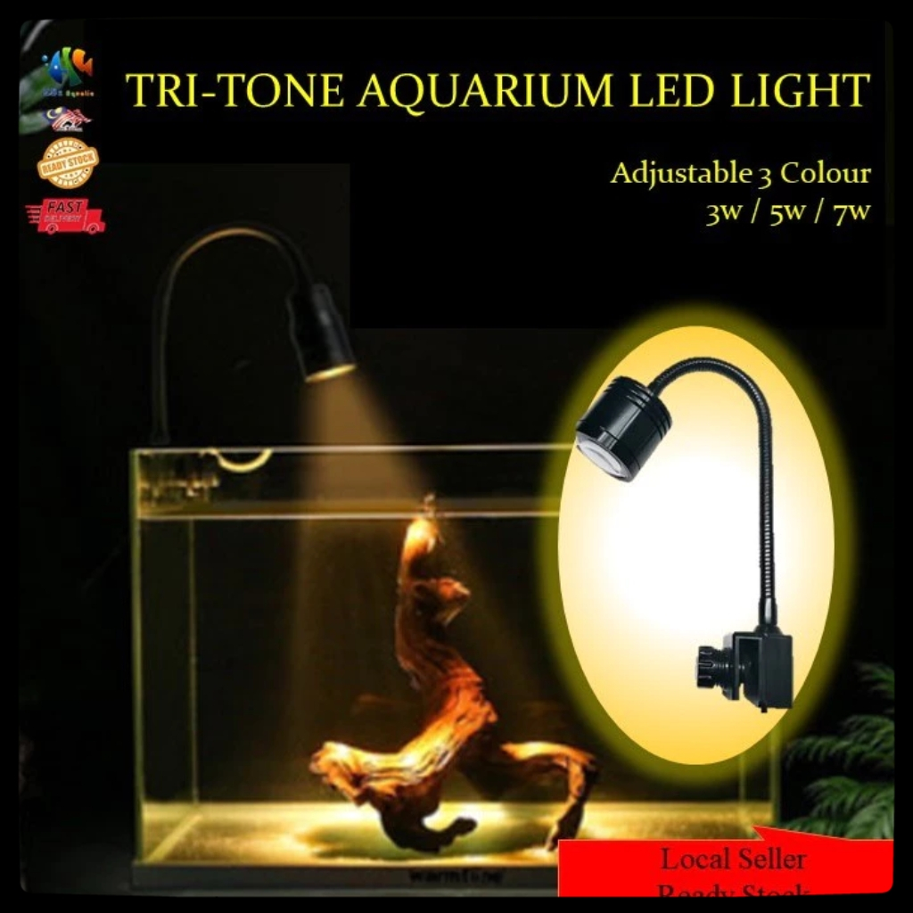 Three Colors Adjustable Fish Tank LED Lamp Aquatic Grass Lamp Led
