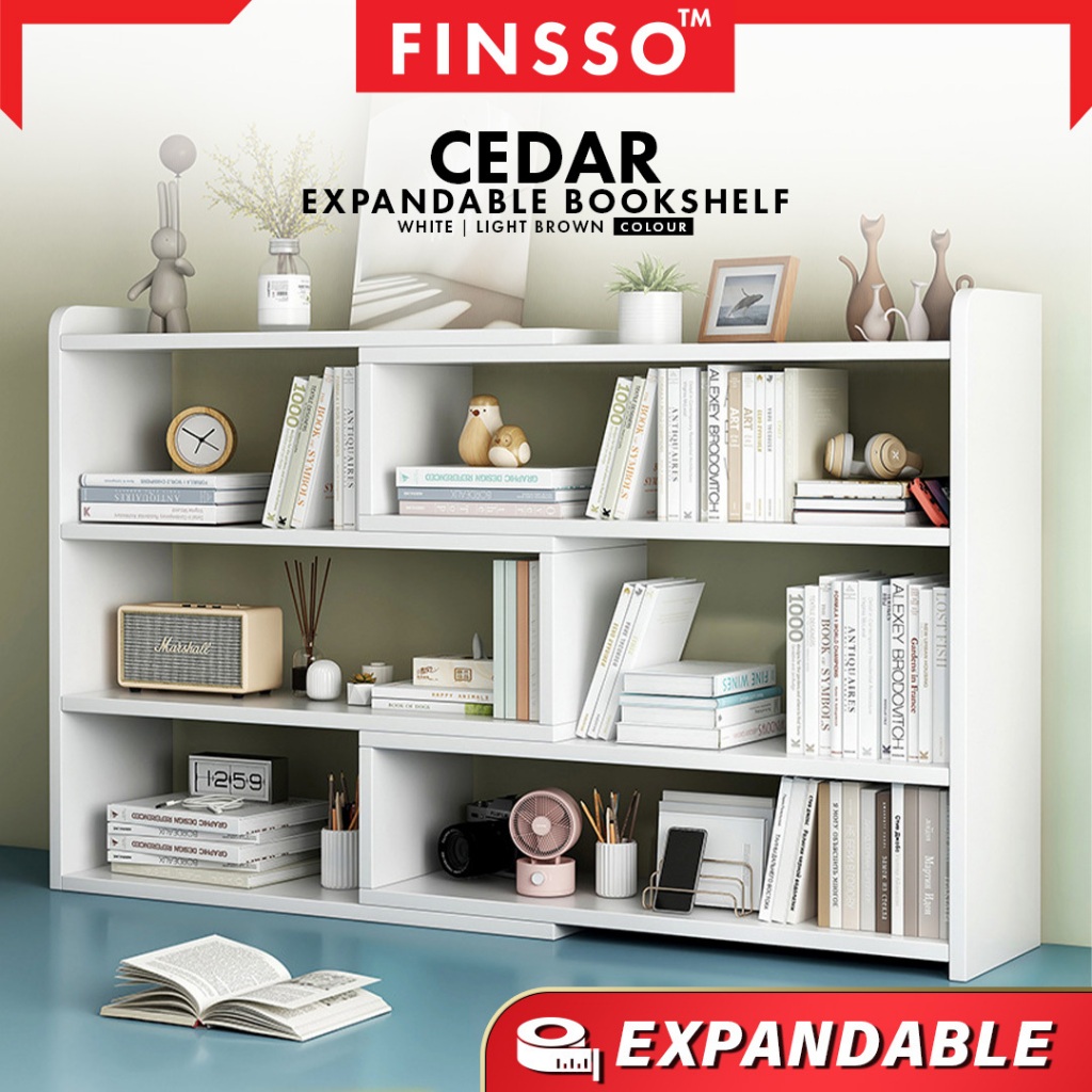 Finsso Cedar Expandable & Adjustable & Simple Bookshelf / Rak Buku