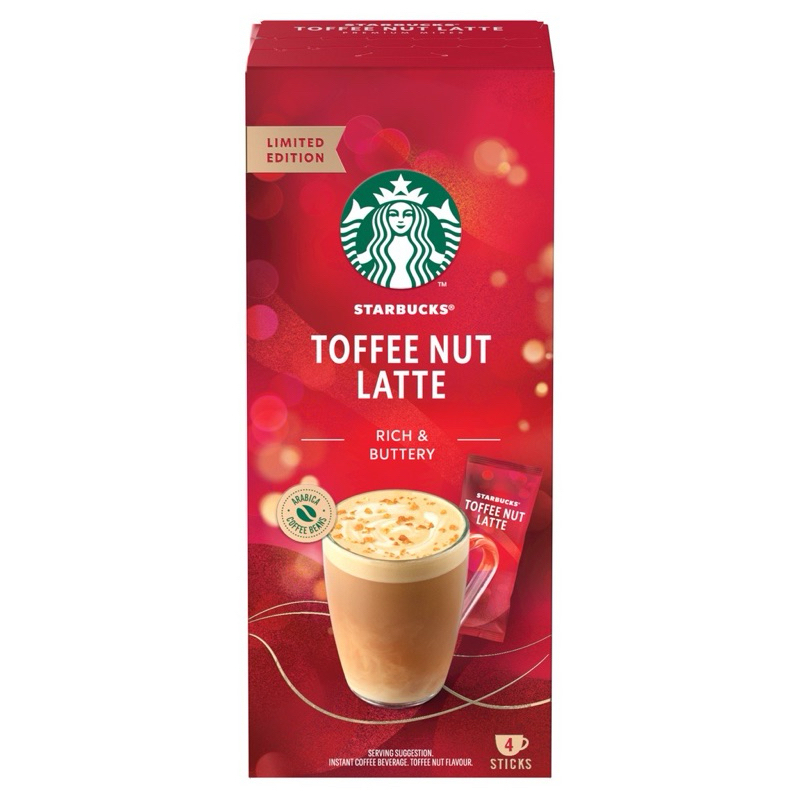 Starbucks Toffee Nut Latte Premium Mixes 56g X 4 Sachets X 215g Sticks Limited Edition 9277