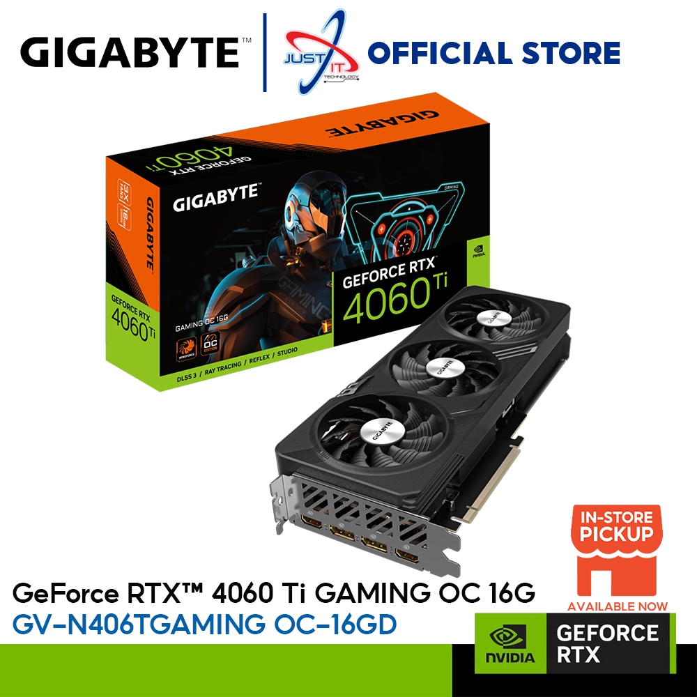 GIGABYTE GeForce RTX4060 TI GAMING OC 16GB GDDR6 GRAPHICS CARD (GV