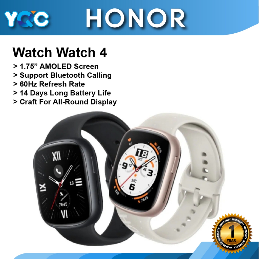 NEW HONOR Watch 4 GOLD 1.75 AMOLED 5ATM Bluetooth GPS Android iOS