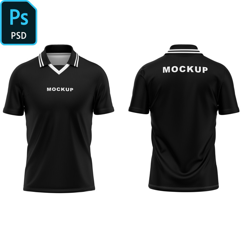 Retro Collar Jersey Editable Mockup High Quality (Adobe File