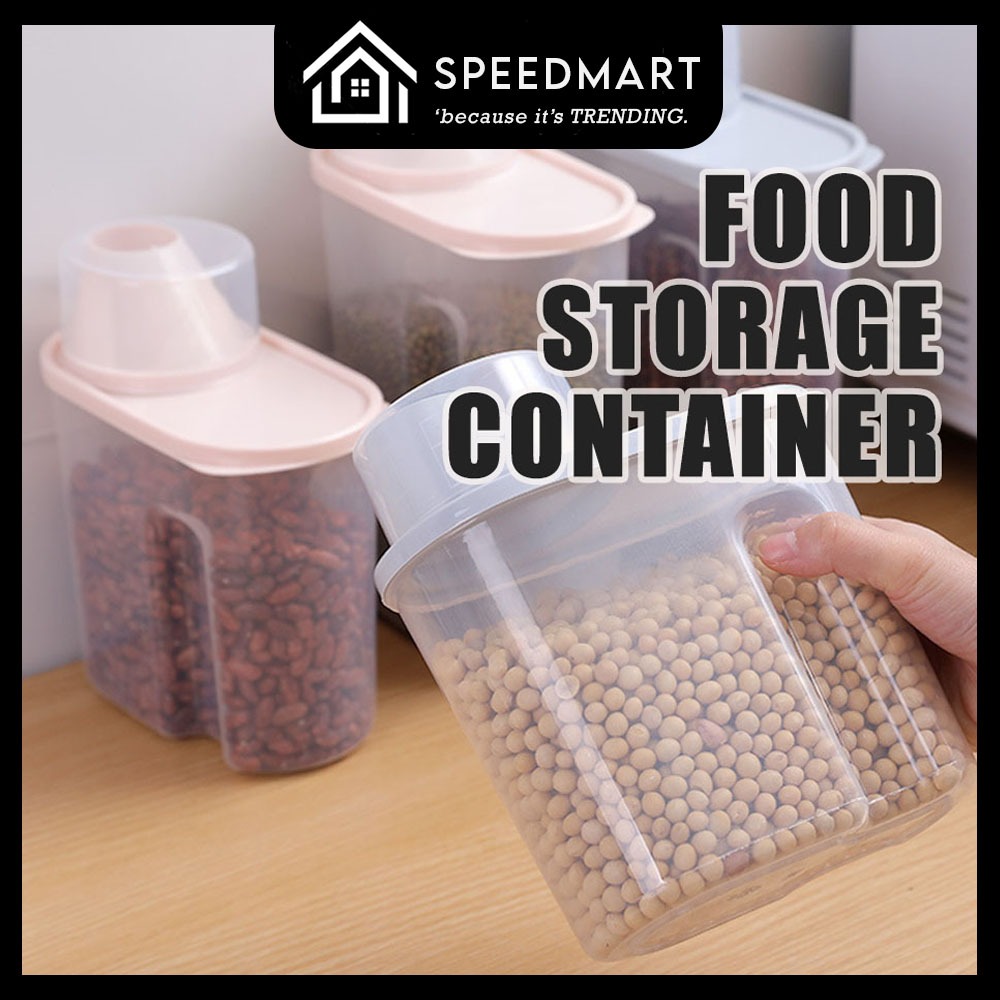 SPEEDMART 2.5L Food Storage Container Rice Dispenser Grain Storage Box ...