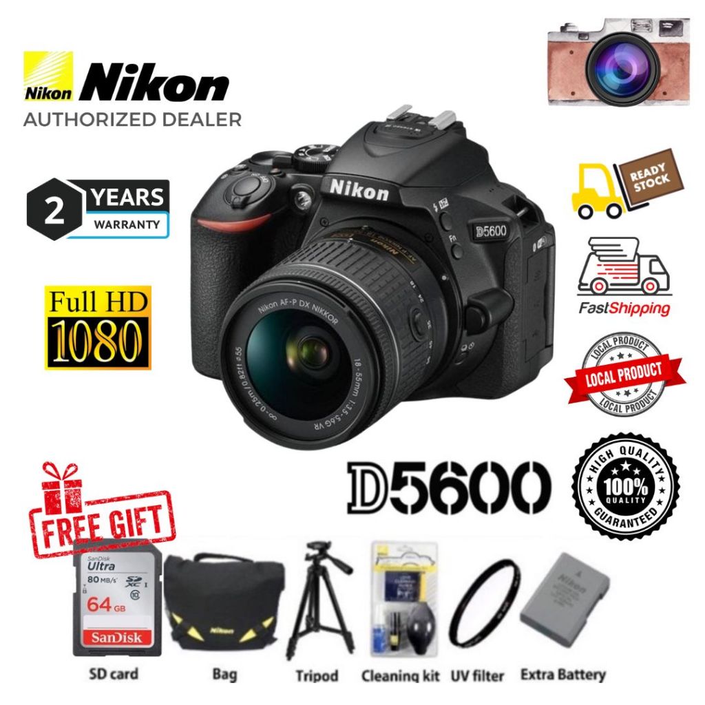 Nikon D5600 18140mm/1855mm AFP original + free extra battery