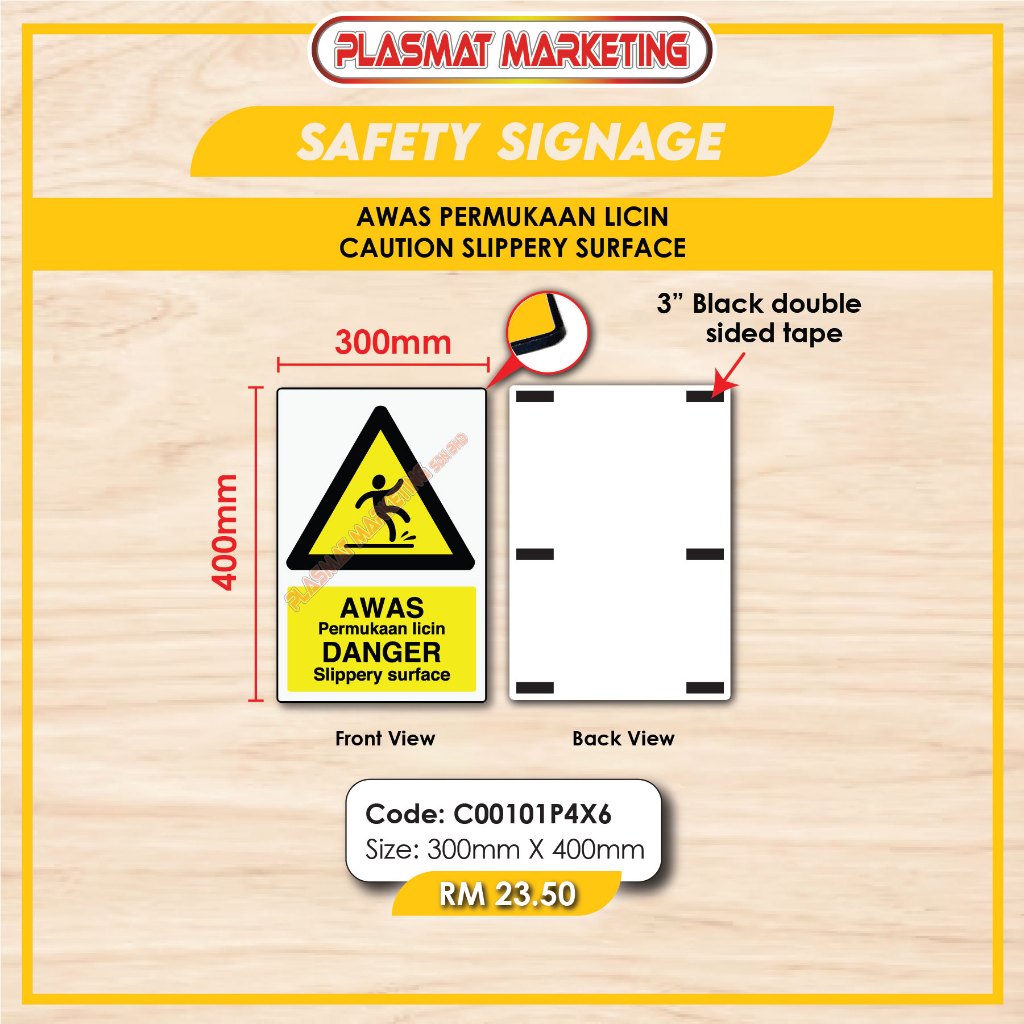 Safety Sign. Awas Permukaan Licin | Shopee Malaysia