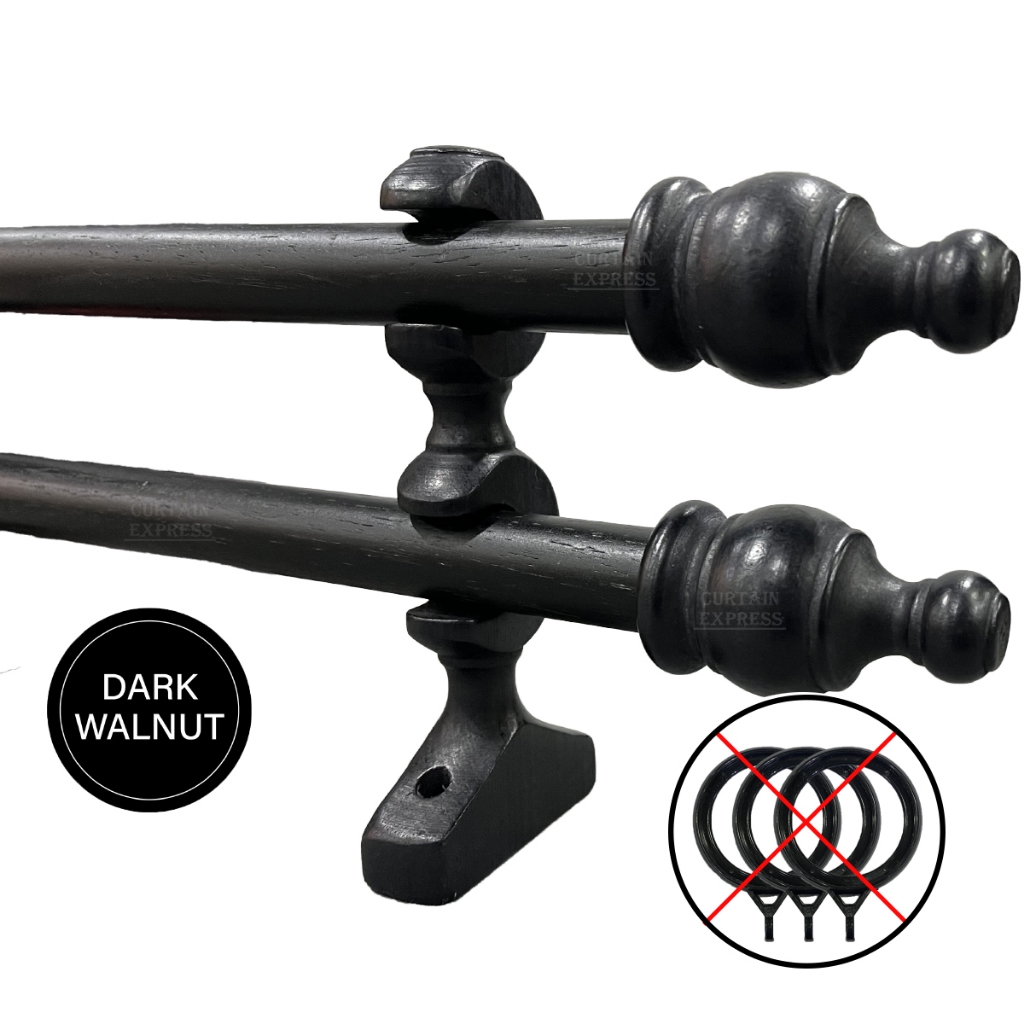 Curtain Rod Double / Kayu Langsir / Double Curtain Rod / Wooden Rod