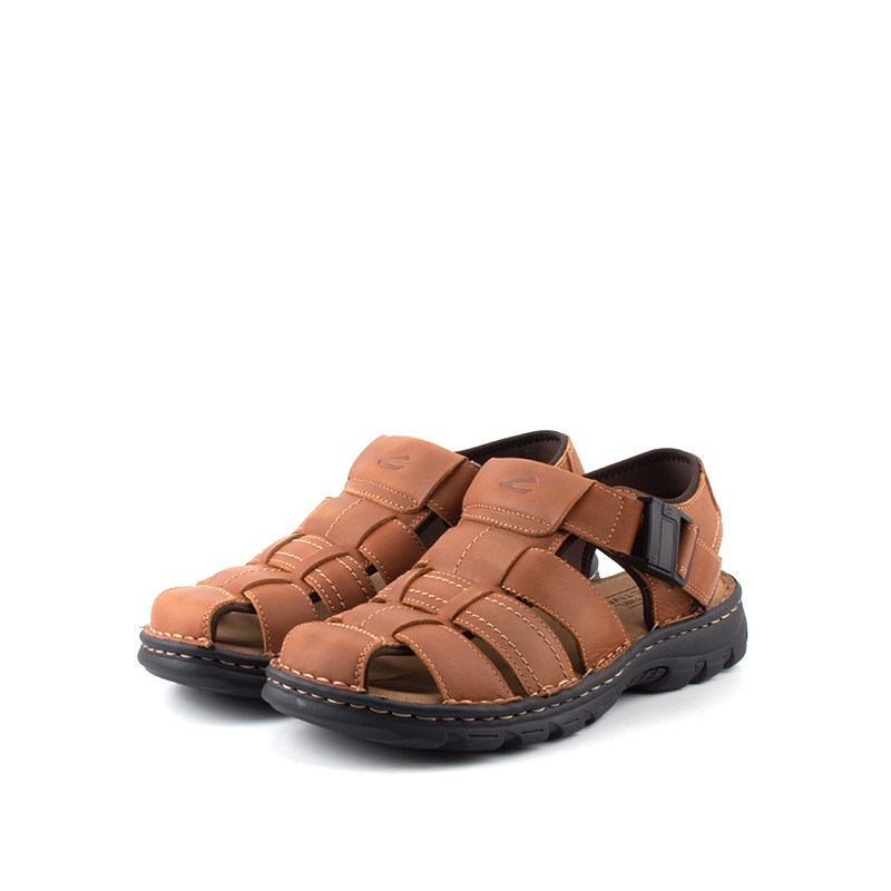 camel active Leather Strap Sandals Men Coffee FRUDGE 892413 ES4SV