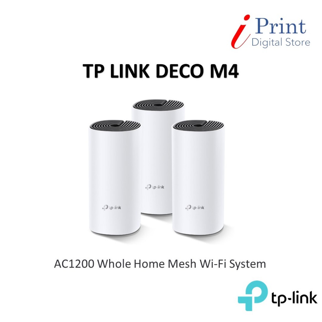 TP Link Deco M4 AC1200 Mesh Wifi Extender 3 Pack With Gigabit