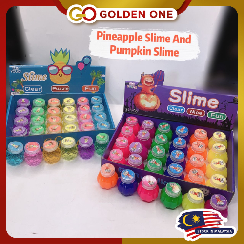 YOUQI Cute Pineapple And Pumpkin Colourful Slime Crystal Mud Slime 黄梨 ...