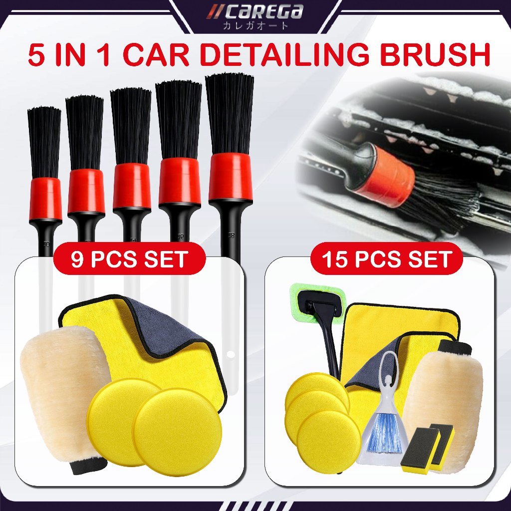 15 pcs 5 in 1 Car Cleaning Brush Set Auto Detailing Brush Set Rim Brush