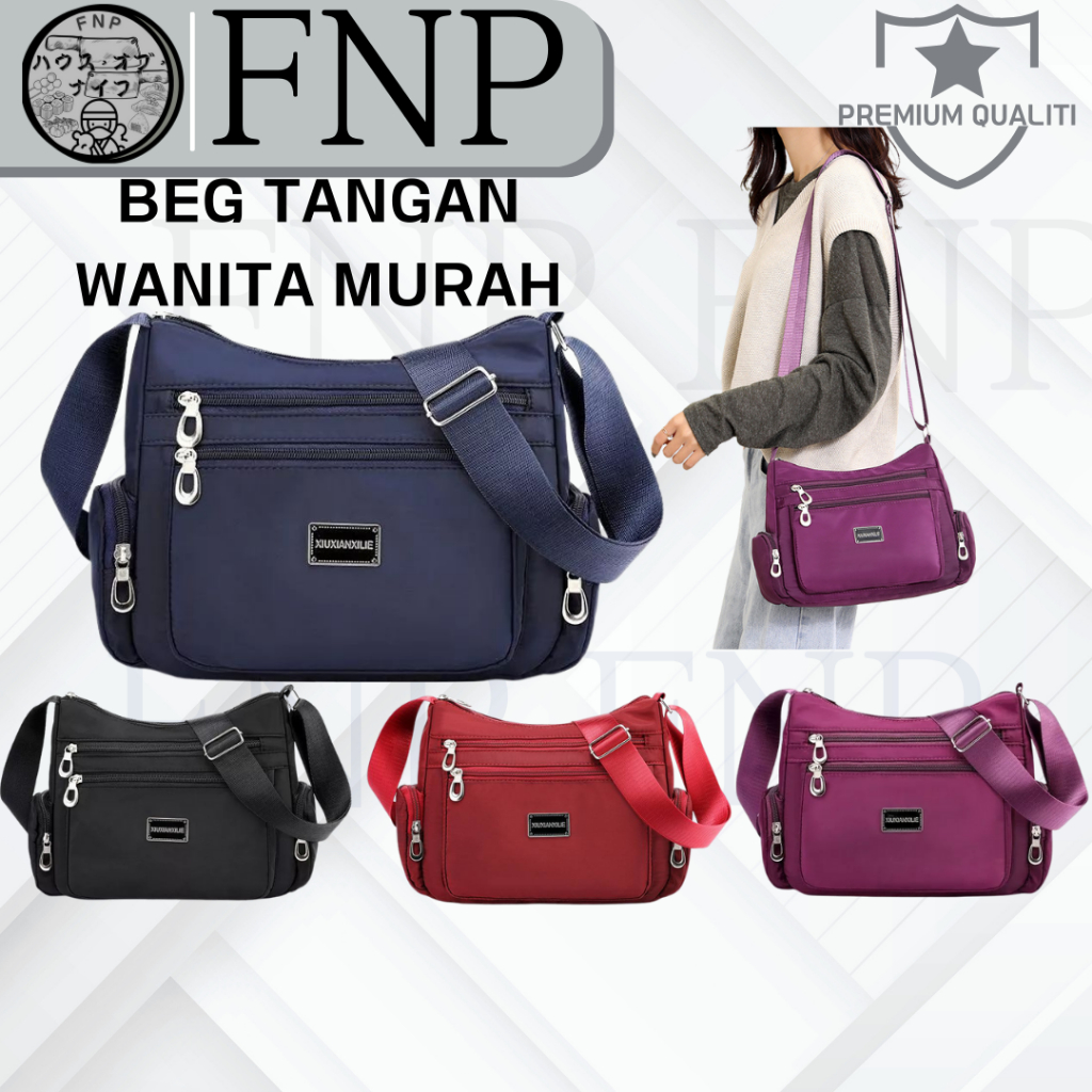 🌹READY STOCK🌹FN11 Clessic Nylon sling bag women beg tangan wanita murah ...