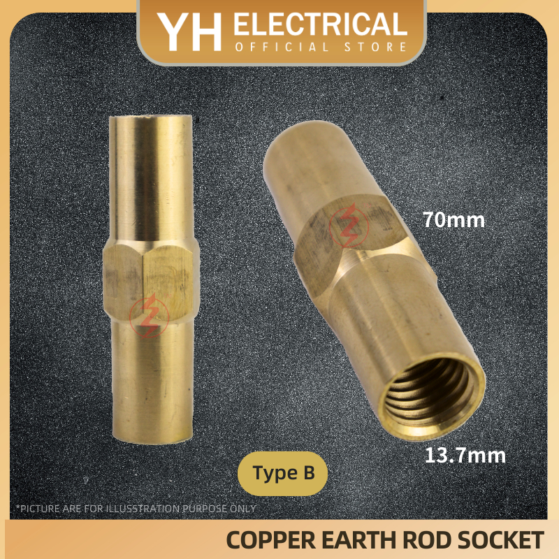 Copper Earth Rod Socket / Joint / Coupling / Copper Rod Link / Copper ...