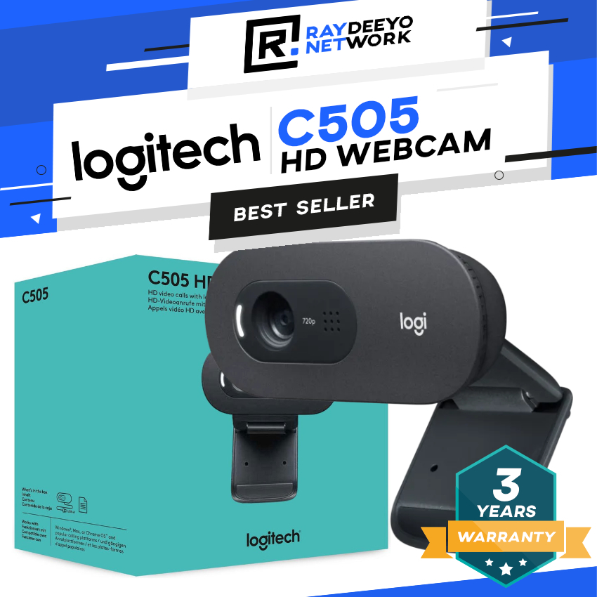 Logitech C505 HD Webcam with Long Range Mic for Video Calls