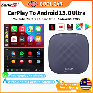 CarlinKit Android AI Box Adapter-2023 New with Android  13.0/Netflix//Wireless CarPlay&Android Auto/GPS/4G,Magic Streaming  Box for Wired CarPlay
