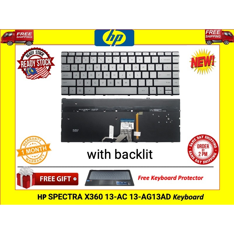 HP SPECTRA X360 13-AC 13-AG 13-AD 13-AH 13-AE 13-BF 13-AF 13-CA Silver ...