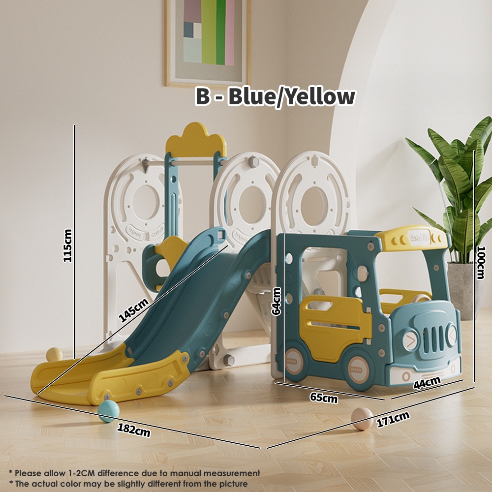BUS PLAYGROUND Outdoor Indoor Kindergarten 3in1 swing slide Play Set ...
