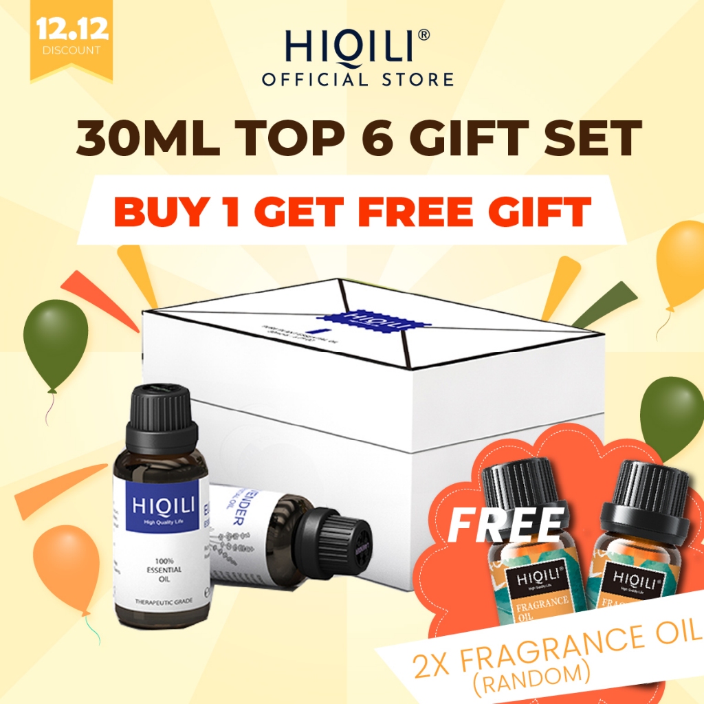HIQILI Top 6 Gift Set 10ML Essential Oils for Diffuser Humidifier Massage  Aromatherapy Skin and Hair Care