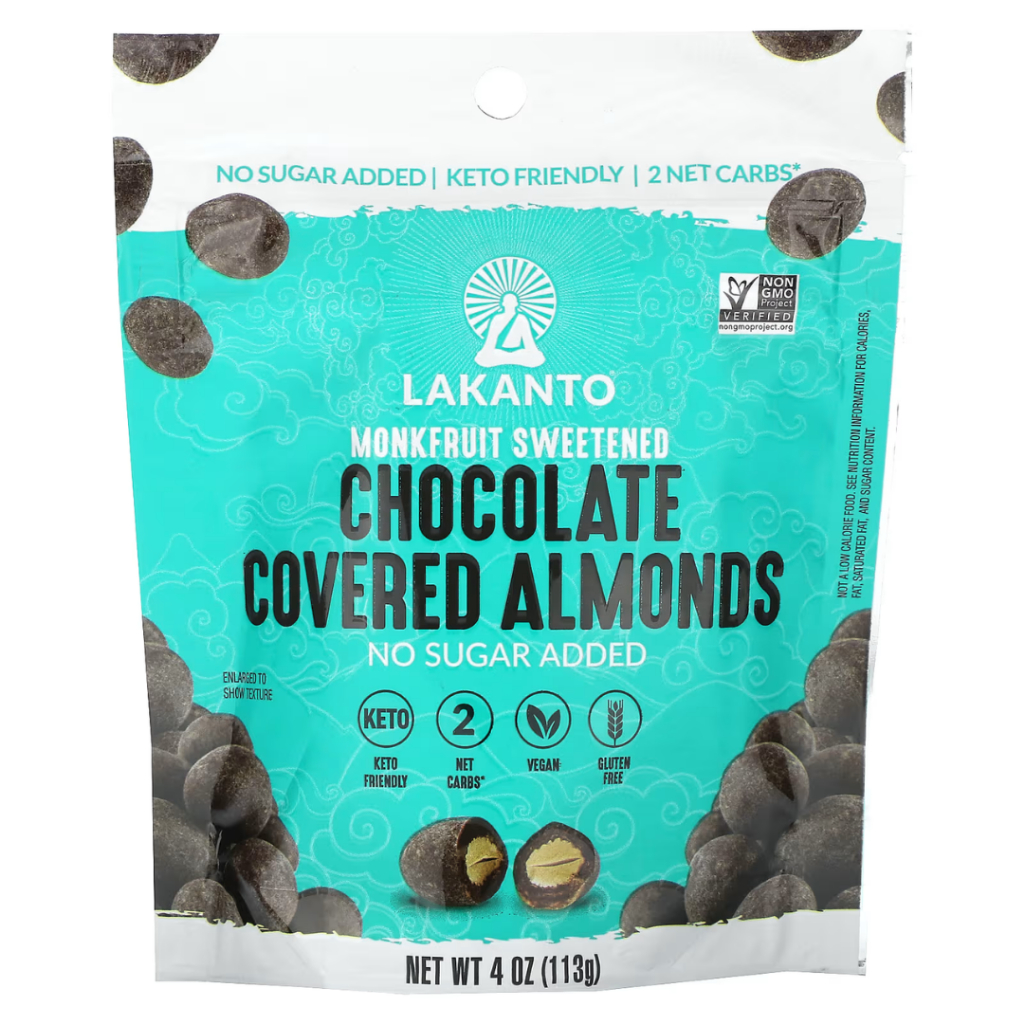 Lakanto, Chocolate Covered Almonds, No Sugar Added (113 g) Shopee