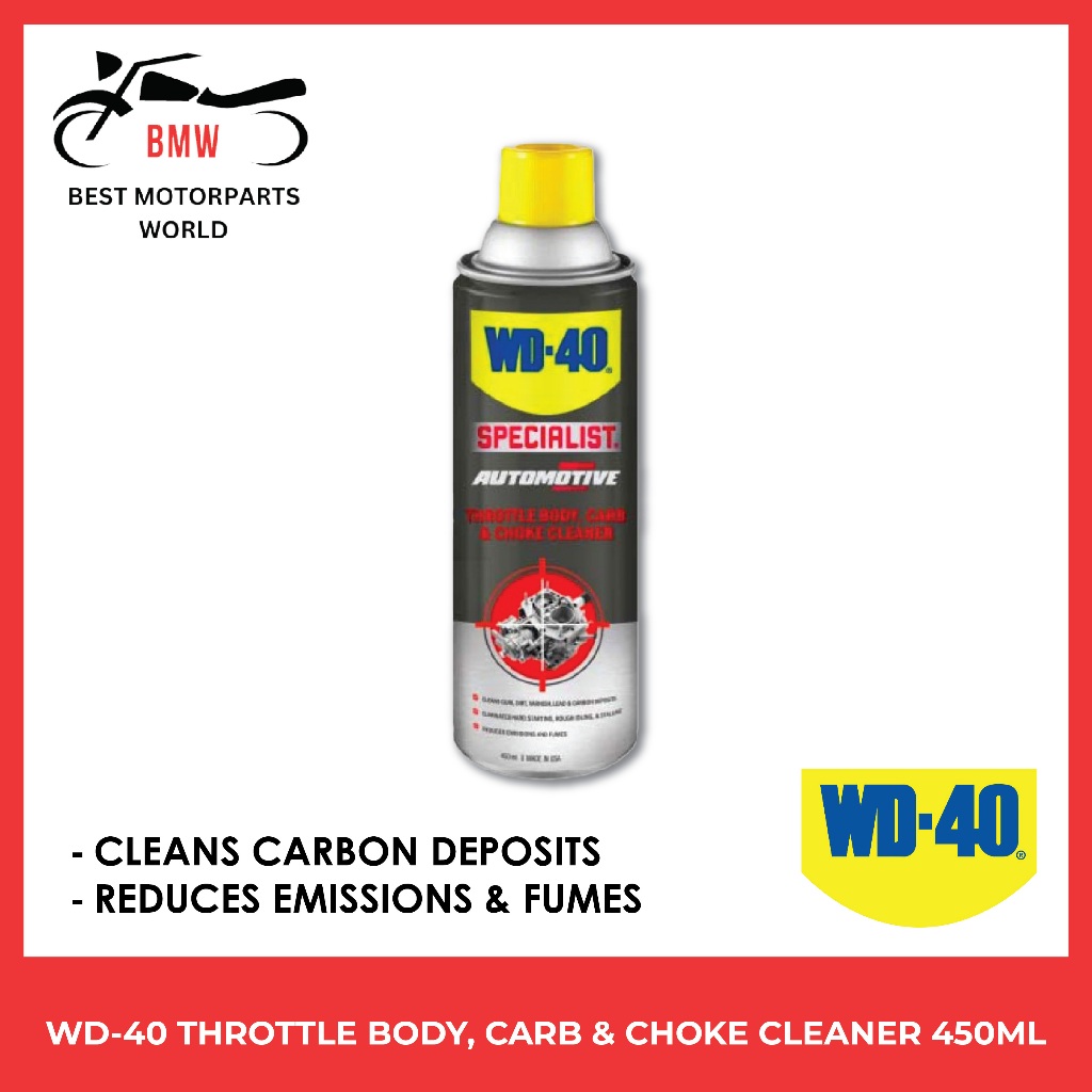WD40 AUTOMOTIVE Throttle Body, Carb & Choke Cleaner (450ml) Shopee