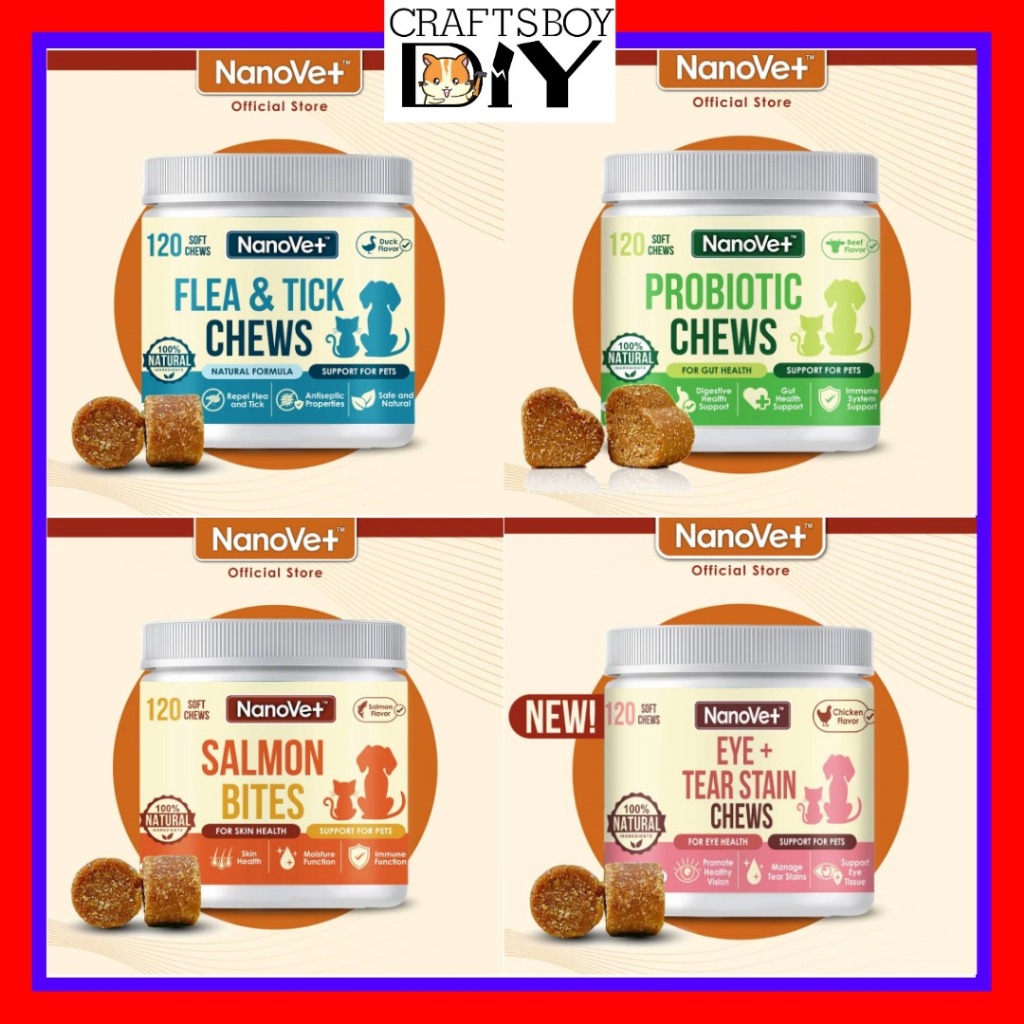 Nanovet Flea & Tick Chews Probiotic Chews Eyes + Tear Stain Chews