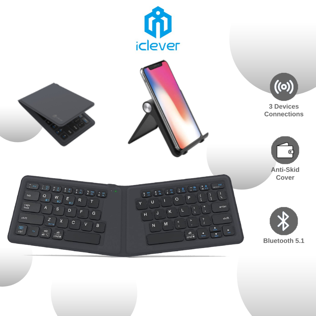 iClever BK06 Bluetooth Keyboard MultiDevice Portable Bluetooth 5.1
