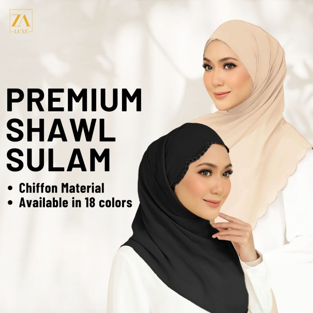 ZOE ARISSA TUDUNG SHAWL RAYA HAJI 2024 SULAM CHIFFON 1.8 METER Huliana ...