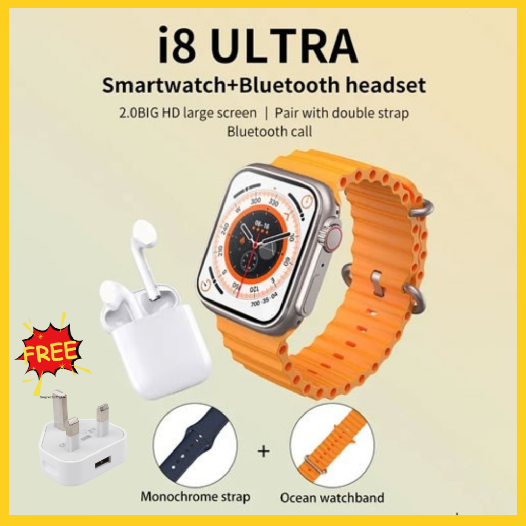 Smartwatch Gift Box i8 Ultra With TWS Bluetooth Earphone Call Wireless ...