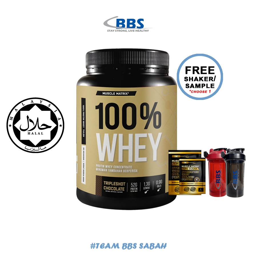 (HALAL) Muscle Matrix 100 Whey (900g) 30 Hidangan Whey Concentrate
